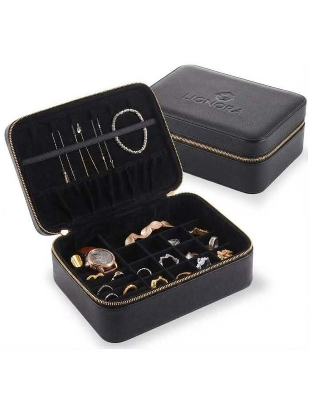 Luxury Travel Jewelry Organizer, Large Vegan Leather Case, Unisex,
New in Box